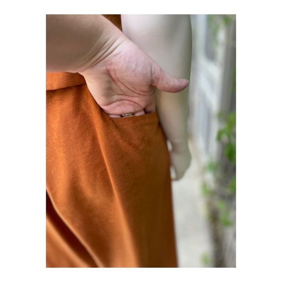 Vintage 70s Hand Sewn Trouser & Vest Set Tobacco Flare Riding Pleats Petite - Picture 10 of 16